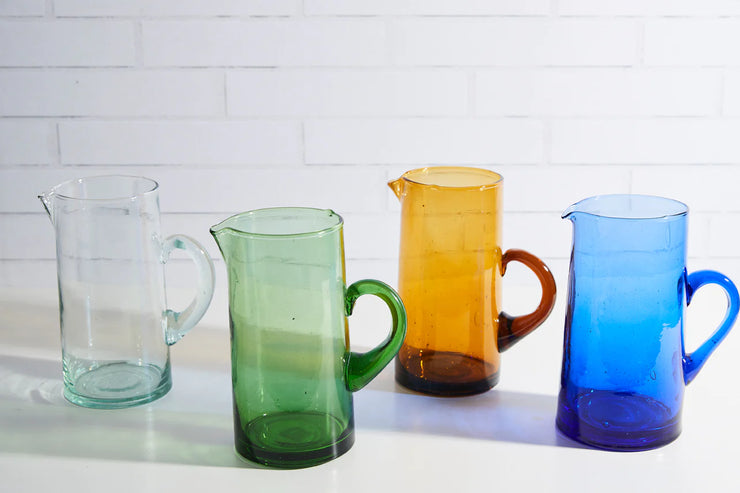 Moroccan Cone Glass Jugs in 3 Colours