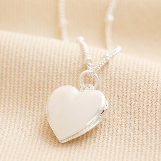 Heart Silver Locket Necklace