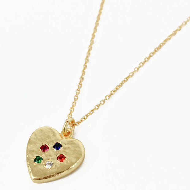 My Doris Heart Gem Necklace - Gold