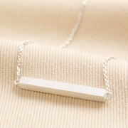 Horizontal Bar Necklace - Silver
