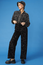 Bamboo Sequins Bomber Jacket - Black Multi