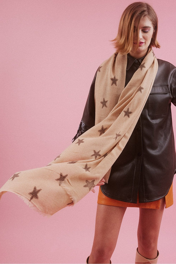 Cashmere & Silk Blend Star Scarf Wrap