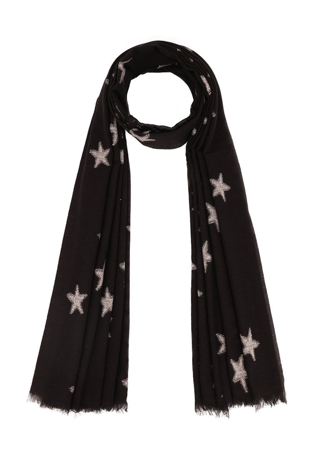 Cashmere & Silk Blend Star Scarf Wrap