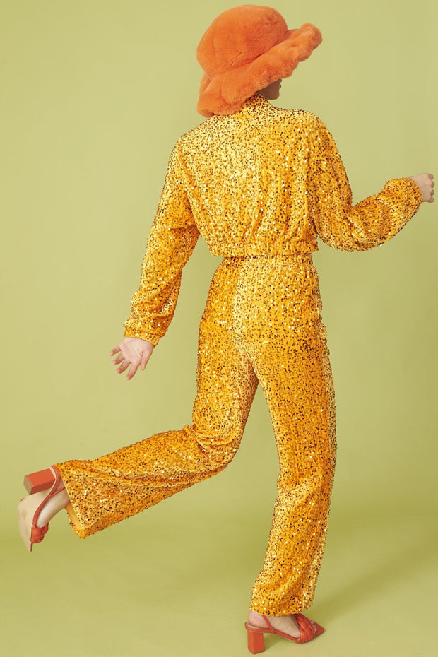Bamboo Sequins Trousers - Orange