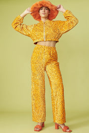 Bamboo Sequins Trousers - Orange