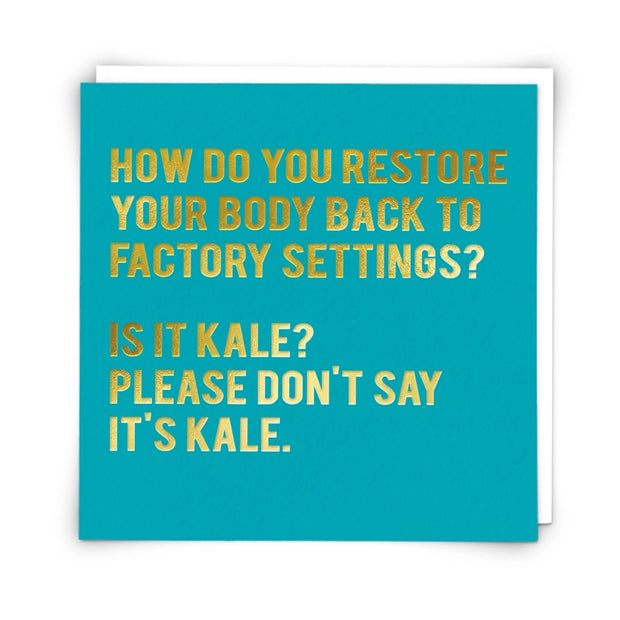 Restore Factory Settings Kale Card