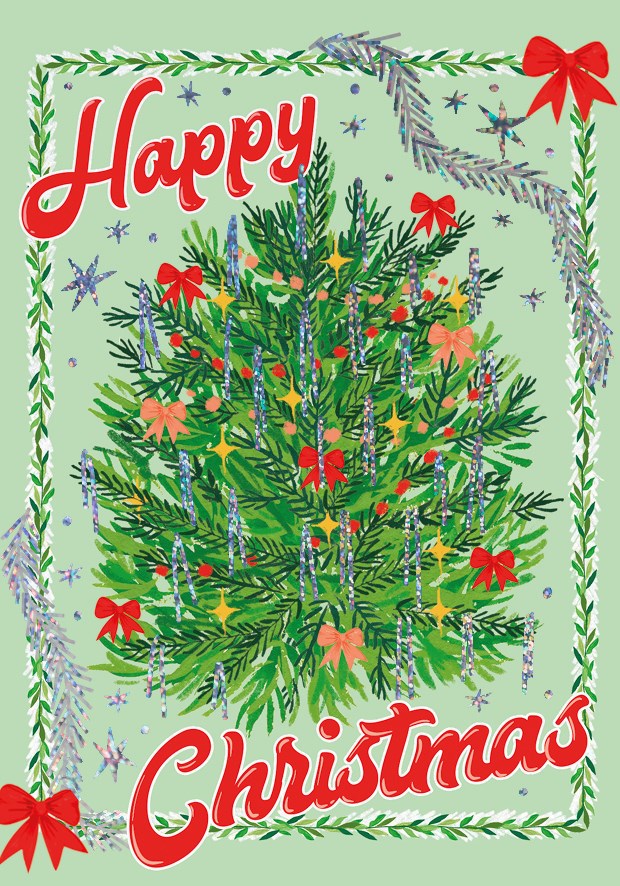 The Art File Christmas Card - Kitschmas Happy Christmas Tree