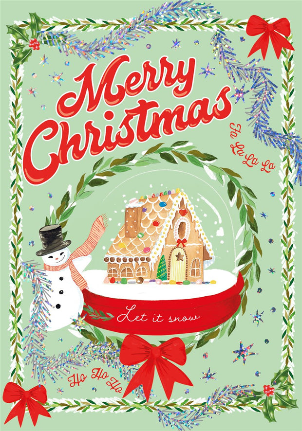 The Art File Christmas Card - Kitschmas Snow Globe