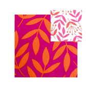 Lime Tree Block Printed Kimono - Magenta & Orange Leaf