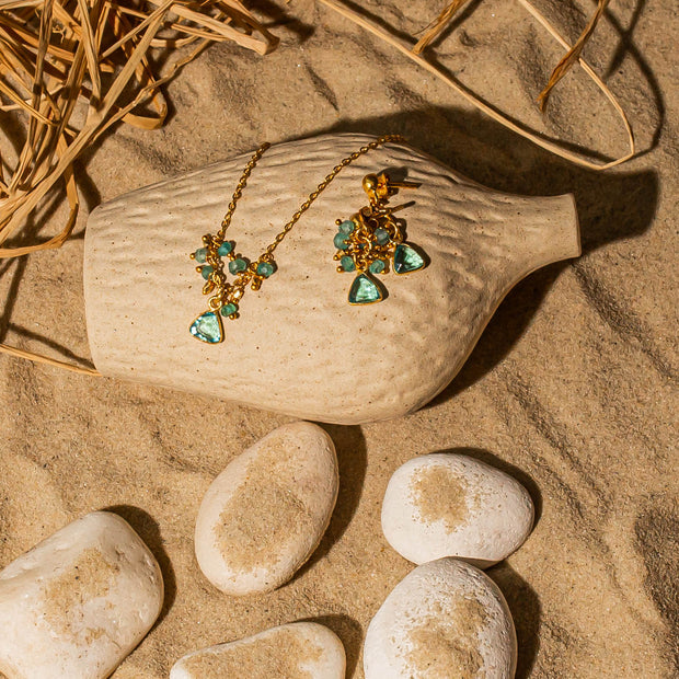 Ashiana Lacey Earrings - Aqua