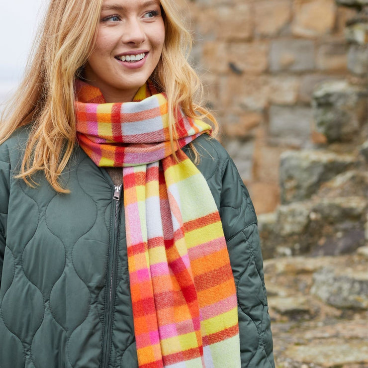 Tweedmill Bright Check Jolly Lambswool Scarf
