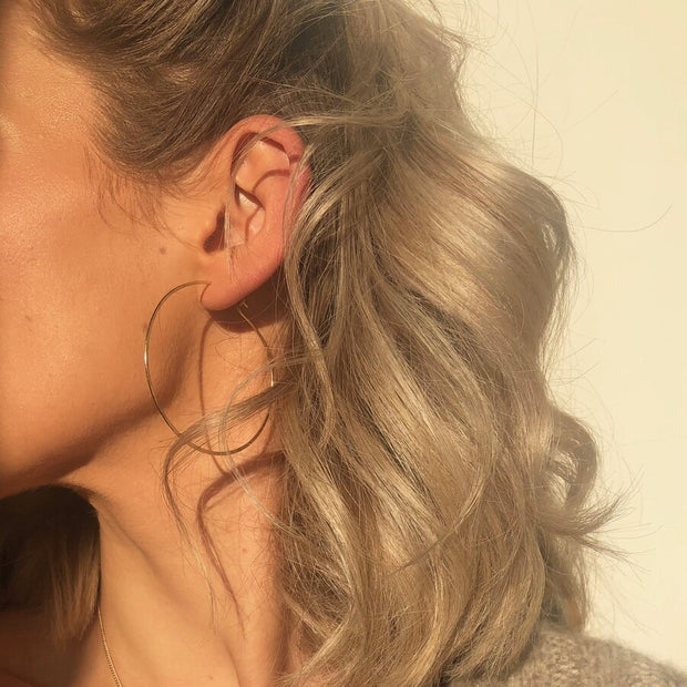Large Thin Hoop Earrings - Gold