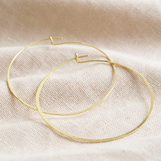 Large Thin Hoop Earrings - Gold