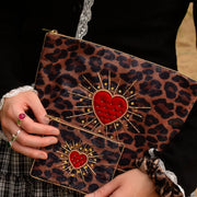 My Doris Large Pouch - Leopard Heart Burst