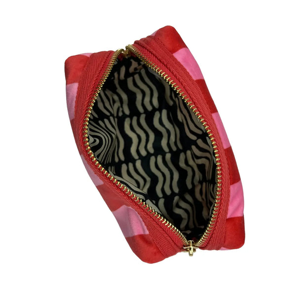 Sixton Large Pink Make-Up Bag with Leopard Pin