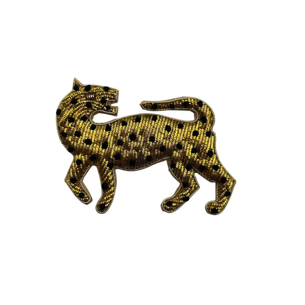 Sixton Large Red Stripe Make-Up Bag with Leopard Pin