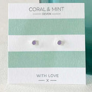 Coral & Mint Mini Lilac Stud Earrings