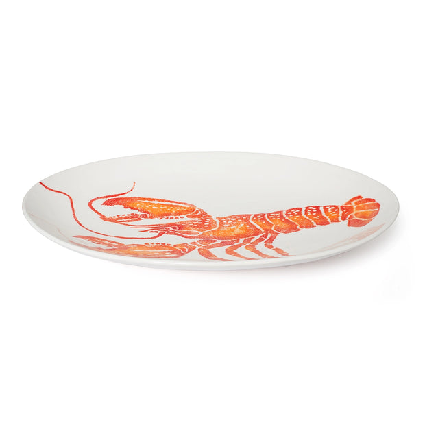 BlissHome Extra Large Oval Platter - Orange Lobster