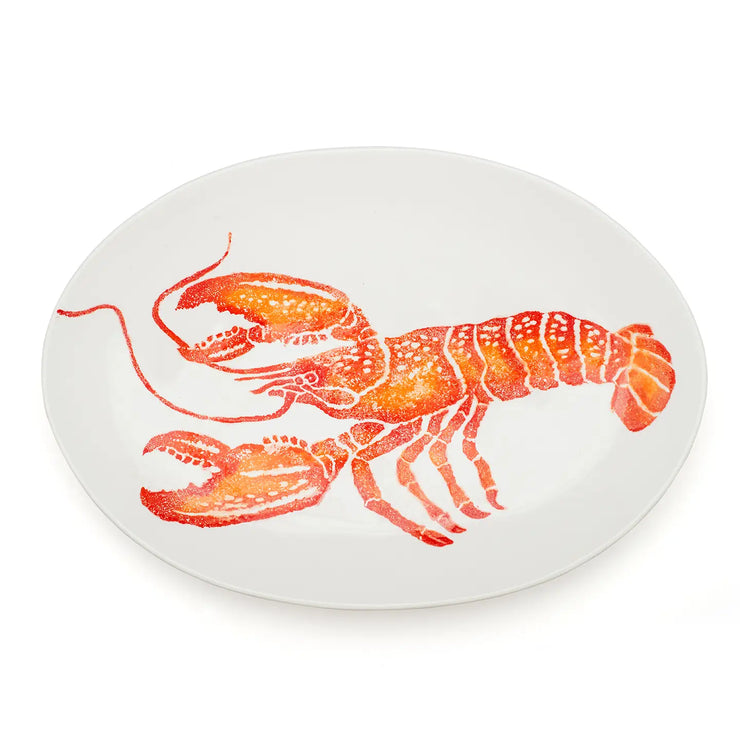 BlissHome Extra Large Oval Platter - Orange Lobster