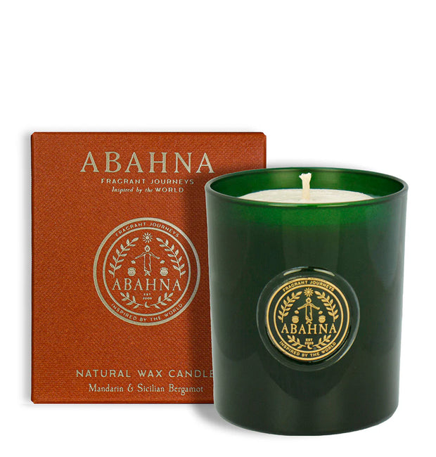 Abahna Natural Wax Scented Candle - Mandarin & Sicilian Bergamot