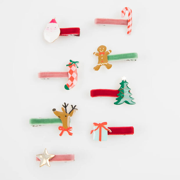 Meri Meri Hair Clips - Jolly Christmas Set of 8