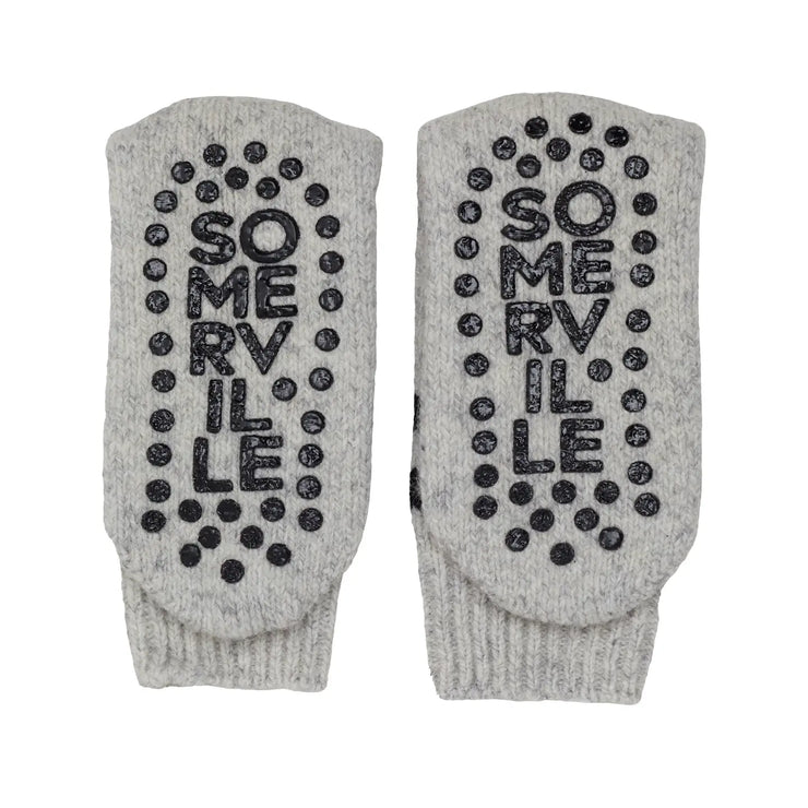 Men's Slipper Socks - Pale Grey & Black