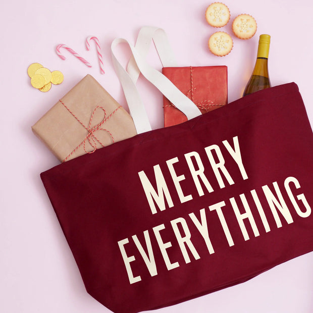 Merry Everything Burgundy REALLY Big Bag