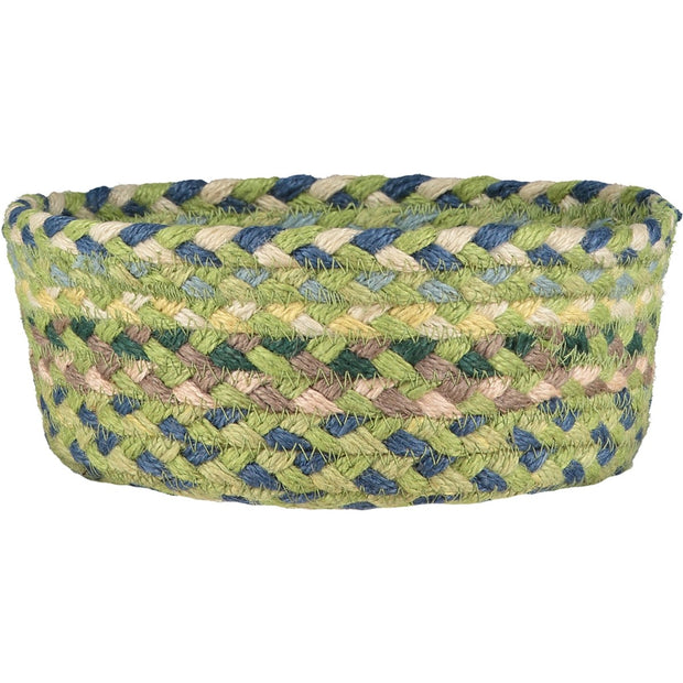 The Braided Rug Company Jute Basket -  Mini Mint