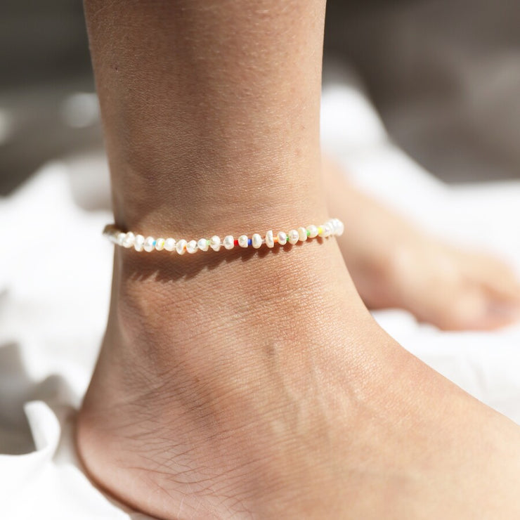 Miyuki Seed Bead & Freshwater Seed Pearl Anklet