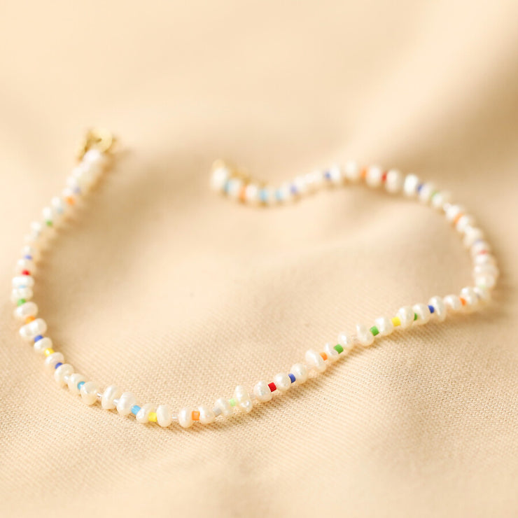 Miyuki Seed Bead & Freshwater Seed Pearl Anklet