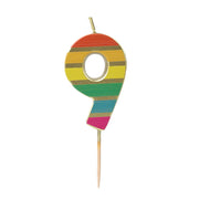 Rainbow Gold Birthday Number Candles