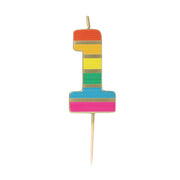 Rainbow Gold Birthday Number Candles