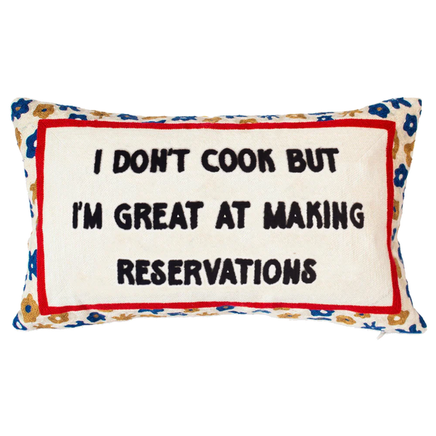 Rectangle Needlepoint Cushion - I Don't Cook