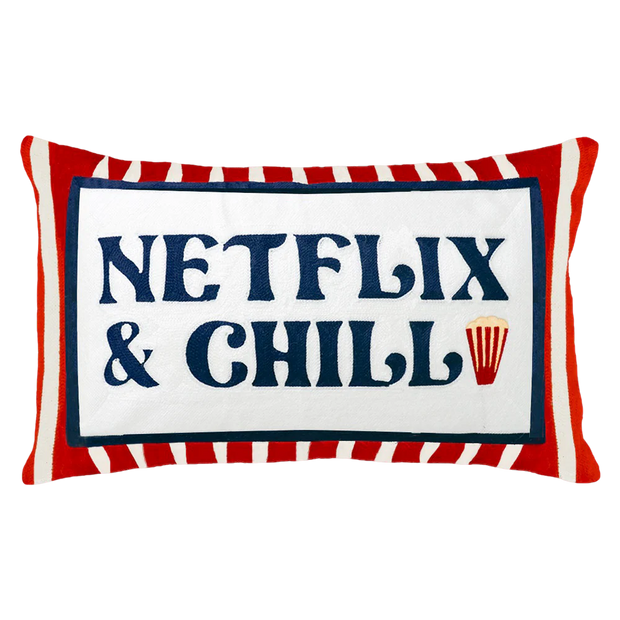 Rectangle Needlepoint Cushion - Netflix and Chill