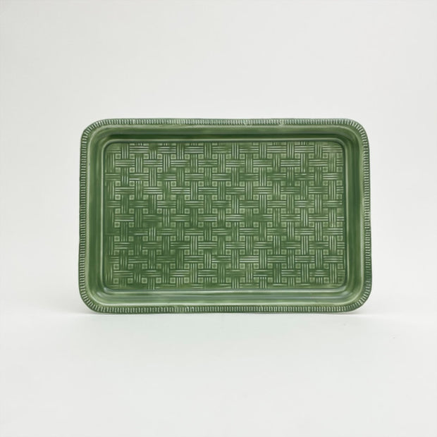 Rectangular Enamel Tray - Green