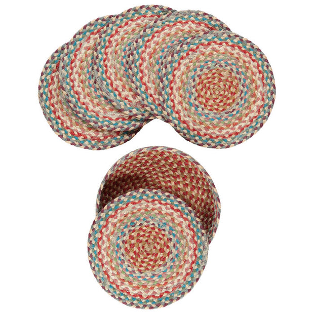 Braided Rug Company Jute Placemats Set of 6 - Carnival