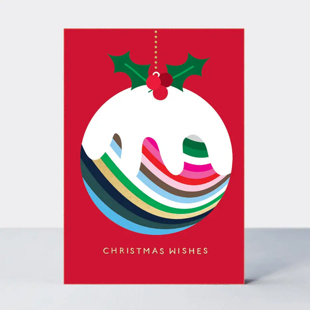 Rachel Ellen Christmas Card - Stripy Pudding