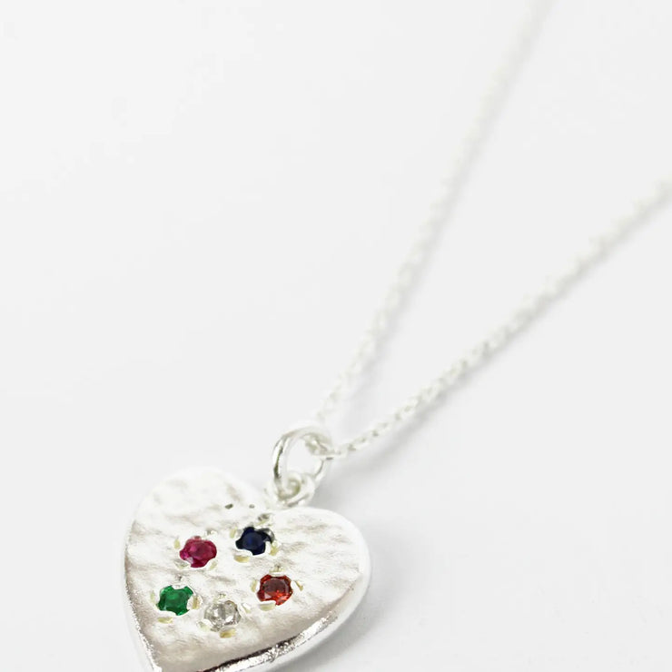 My Doris Heart Gem Necklace - Silver