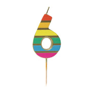 Rainbow Gold Birthday Number Candles