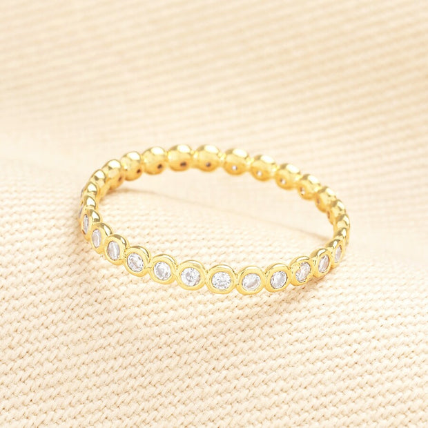 Large Multi Disc Crystal Ring in Gold