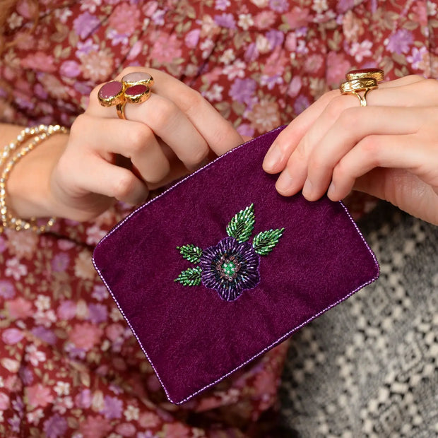 My Doris Small Pouch - Purple Flower