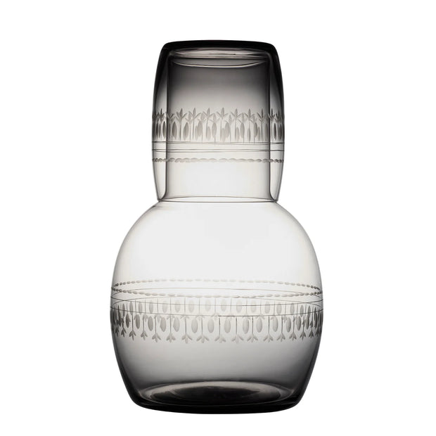 The Vintage List Smoky Crystal Carafe Set - Ovals