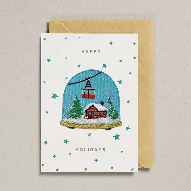 Petra Boase Christmas Patch Card - Snow Dome