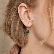 Ashiana Snowdrop Green Onyx & Gold Earrings