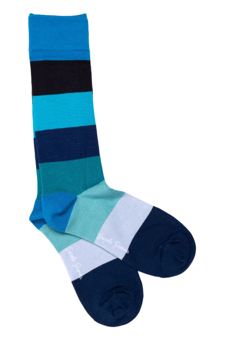 Swole Panda Men's Multi Striped Bamboo Socks - Size 7-11