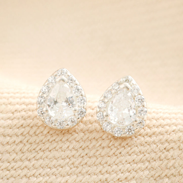 Crystal Teardrop Stud Earrings