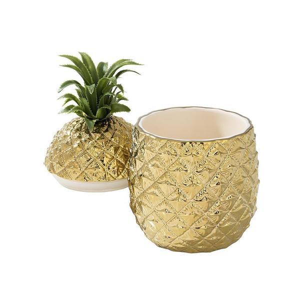 The Emporium Gold Ceramic Pineapple Ice Bucket
