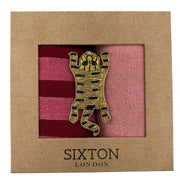 Sixton Red Berlin Sock Duo with Tiger Pin