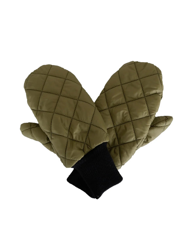 Black Colour Tommy Quilted Mittens