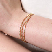 Triple Layered Dotted Chain Bracelet in Gold